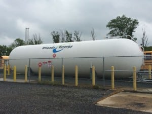 Propane tank for fueling Council Rock School District buses