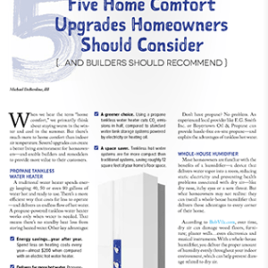 Five Home Comforts Upgrades Homeowners Should Consider