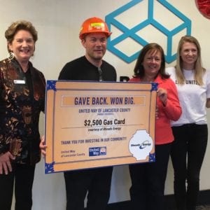 donating gas card to United Way of Lancaster