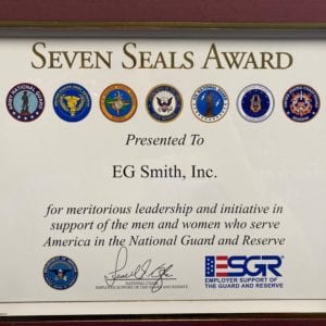 Seven Seals Award for EG Smith